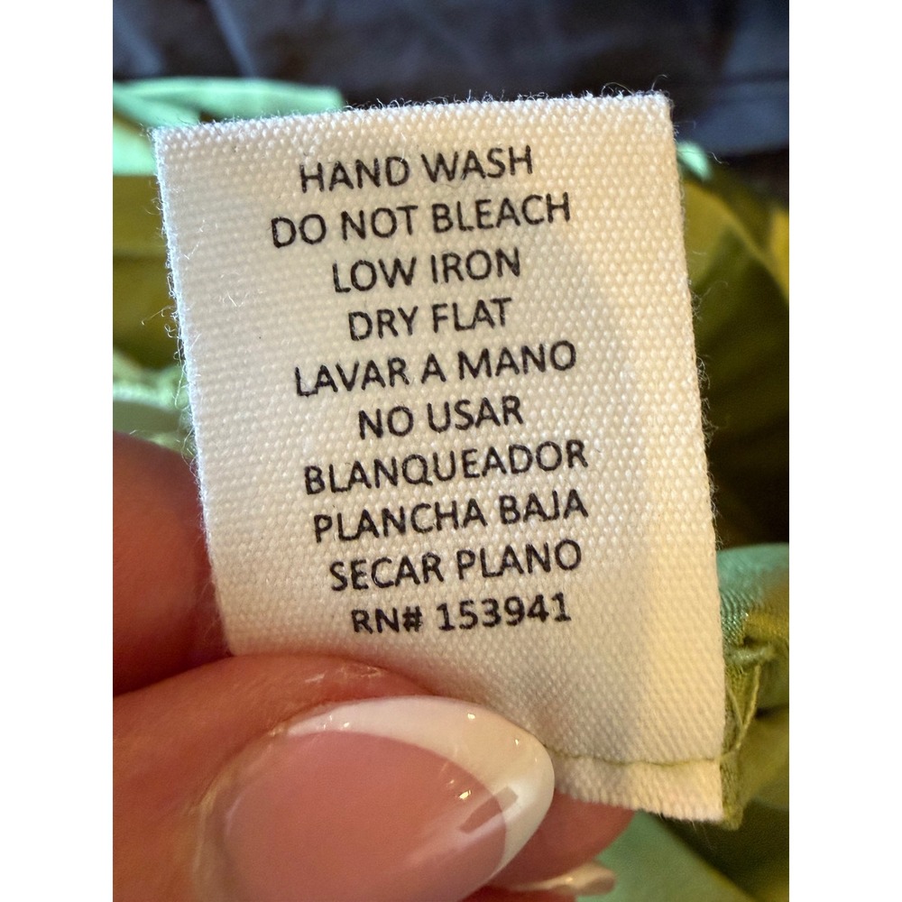 Bacio Satin Midi Skirt Women Small Green Lime A Line High Waist Minimalist - Picture 8 of 8